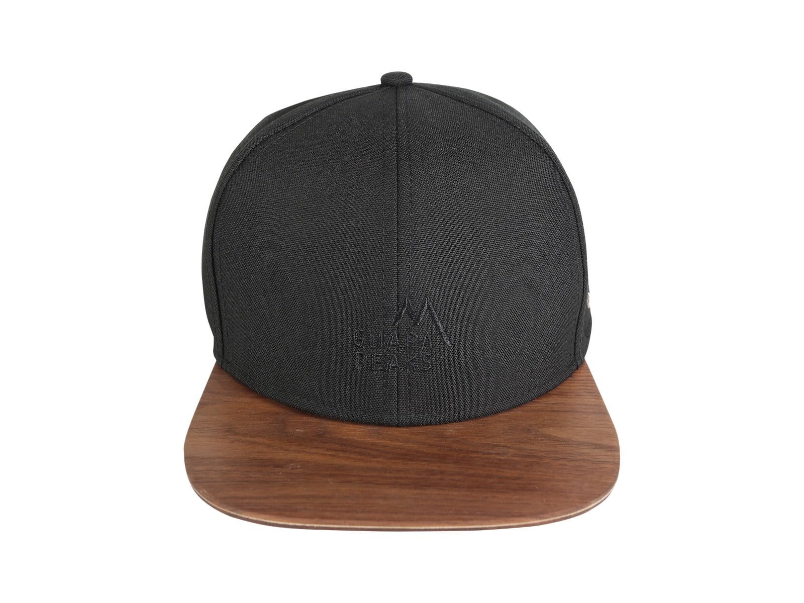 Black 6 Panel Cap Set | Walnut Wood + Free Fabric Visor