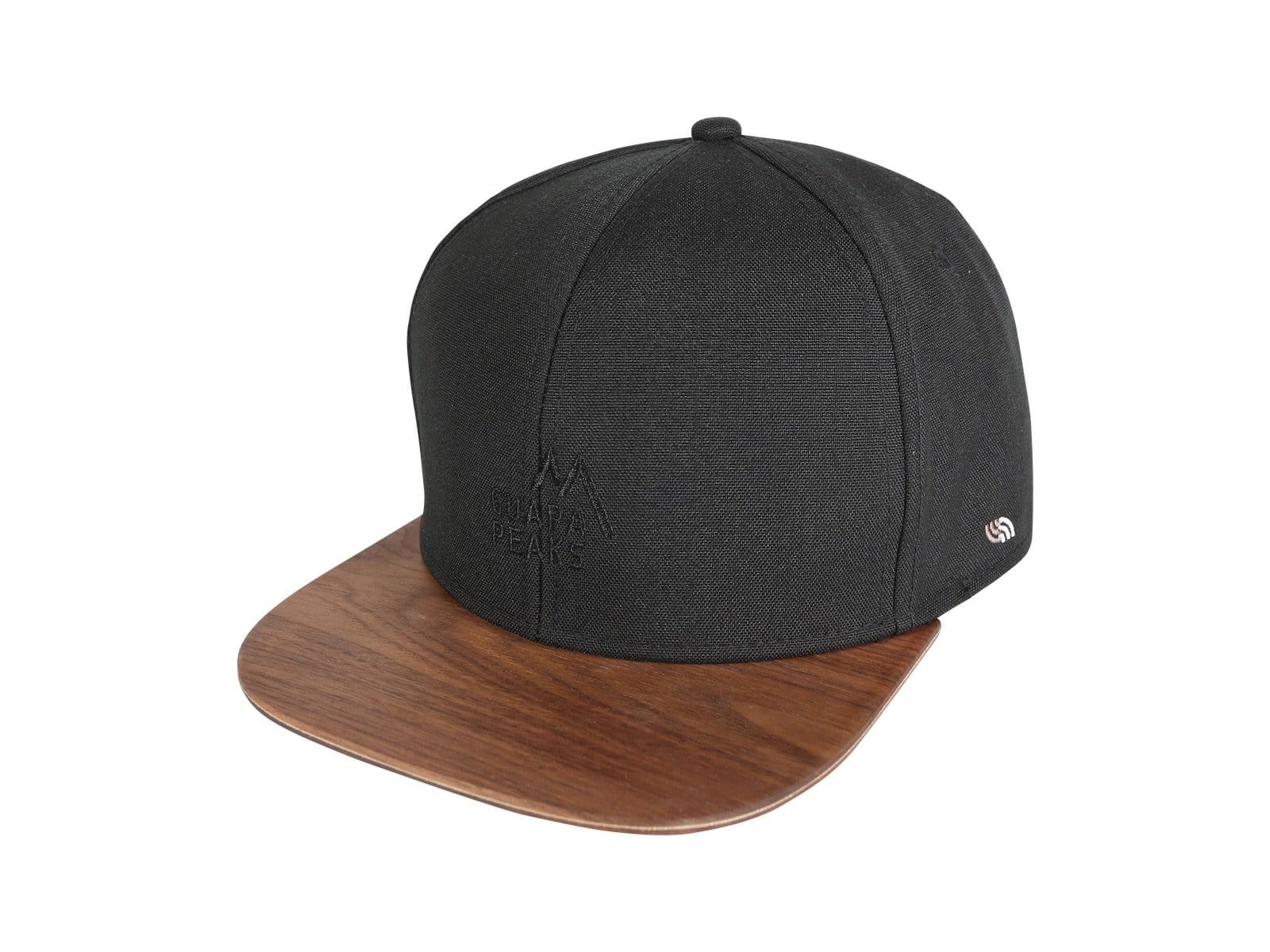 Black 6 Panel Cap Set | Walnut Wood + Free Fabric Visor