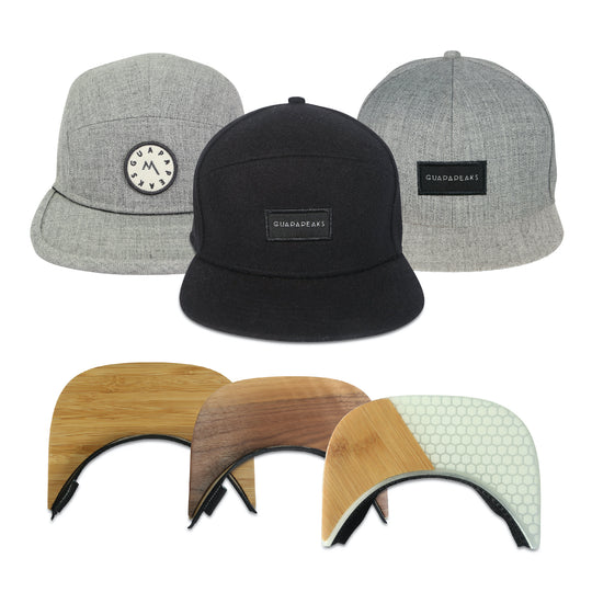 Grey Tweed & Black Wool Hybrid Cap Bundle