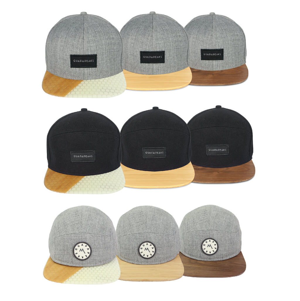 Grey Tweed & Black Wool Hybrid Cap Bundle