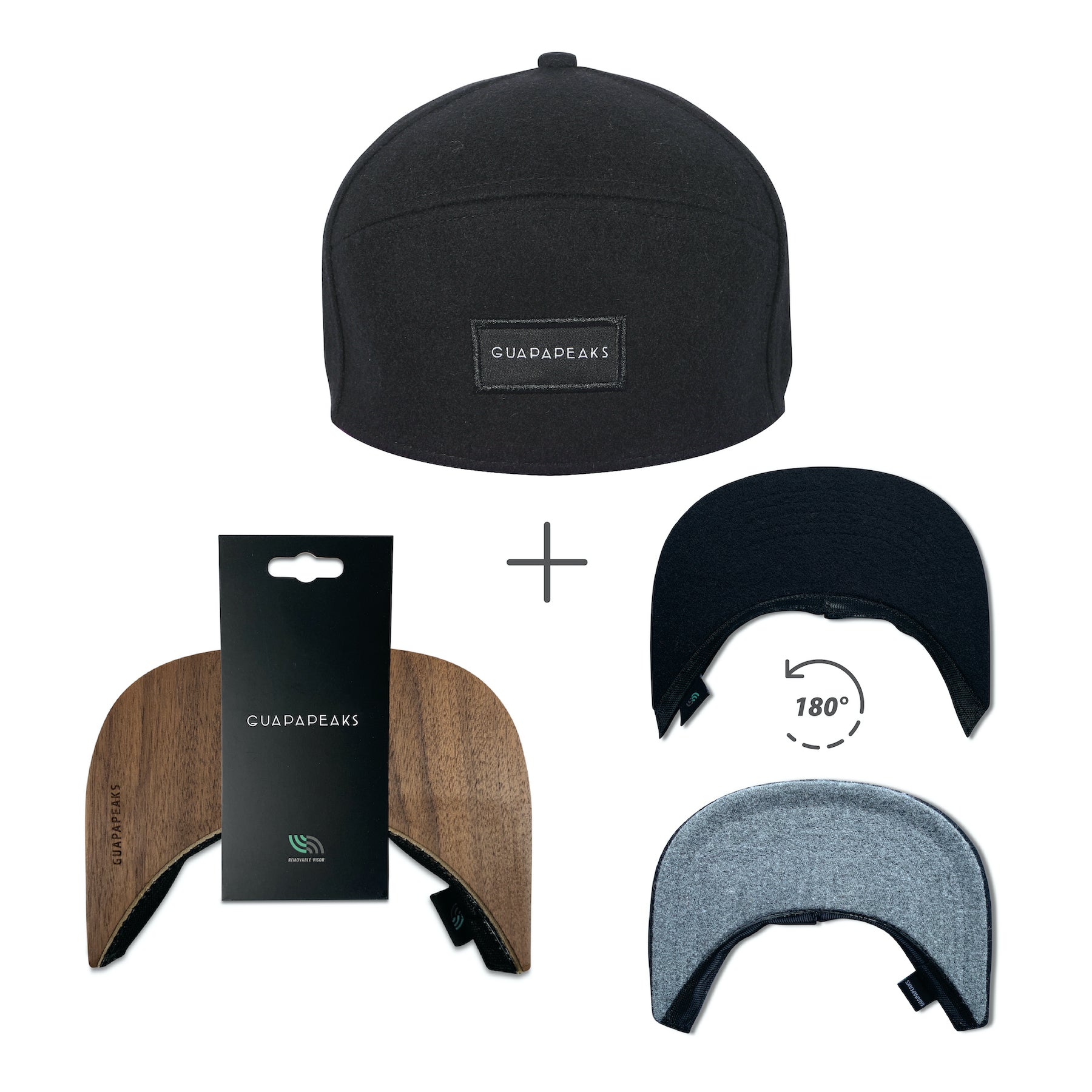 Black Hybrid + Walnut Wood Visor