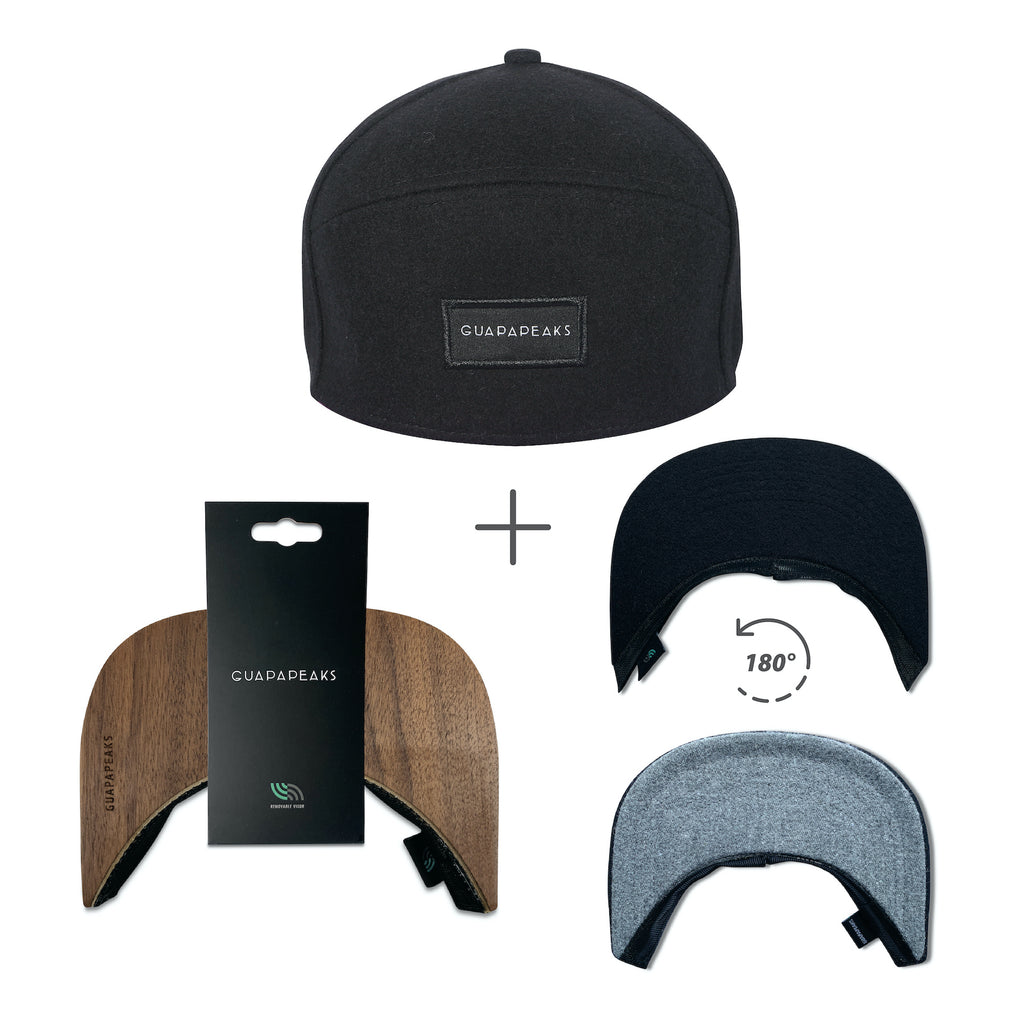 Black Hybrid + Walnut Wood Visor