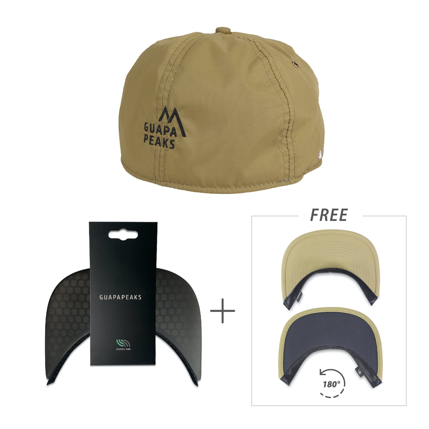 Khaki Ripstop Set | Black Surf + Free Fabric Visor