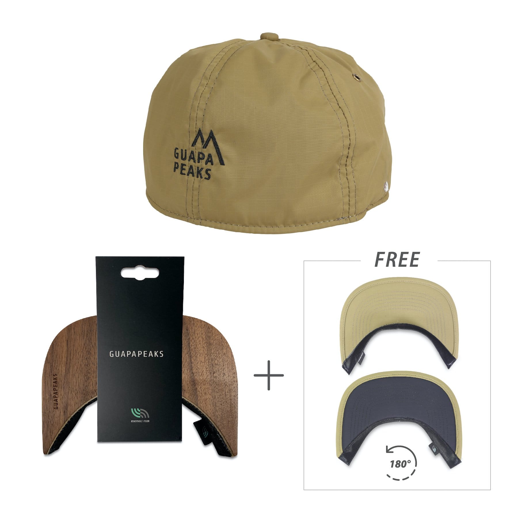 Khaki Ripstop Set | Walnut Wood + Free Fabric Visor