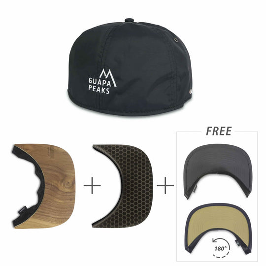 Black Ripstop Set | Walnut Wood & Black Surf + Free Visor