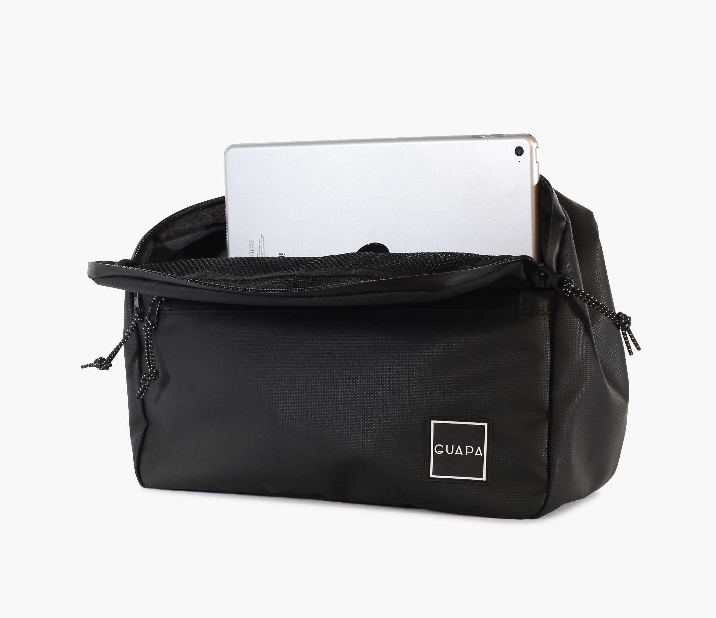 Water-Resistant Large Black Cross Body Bag