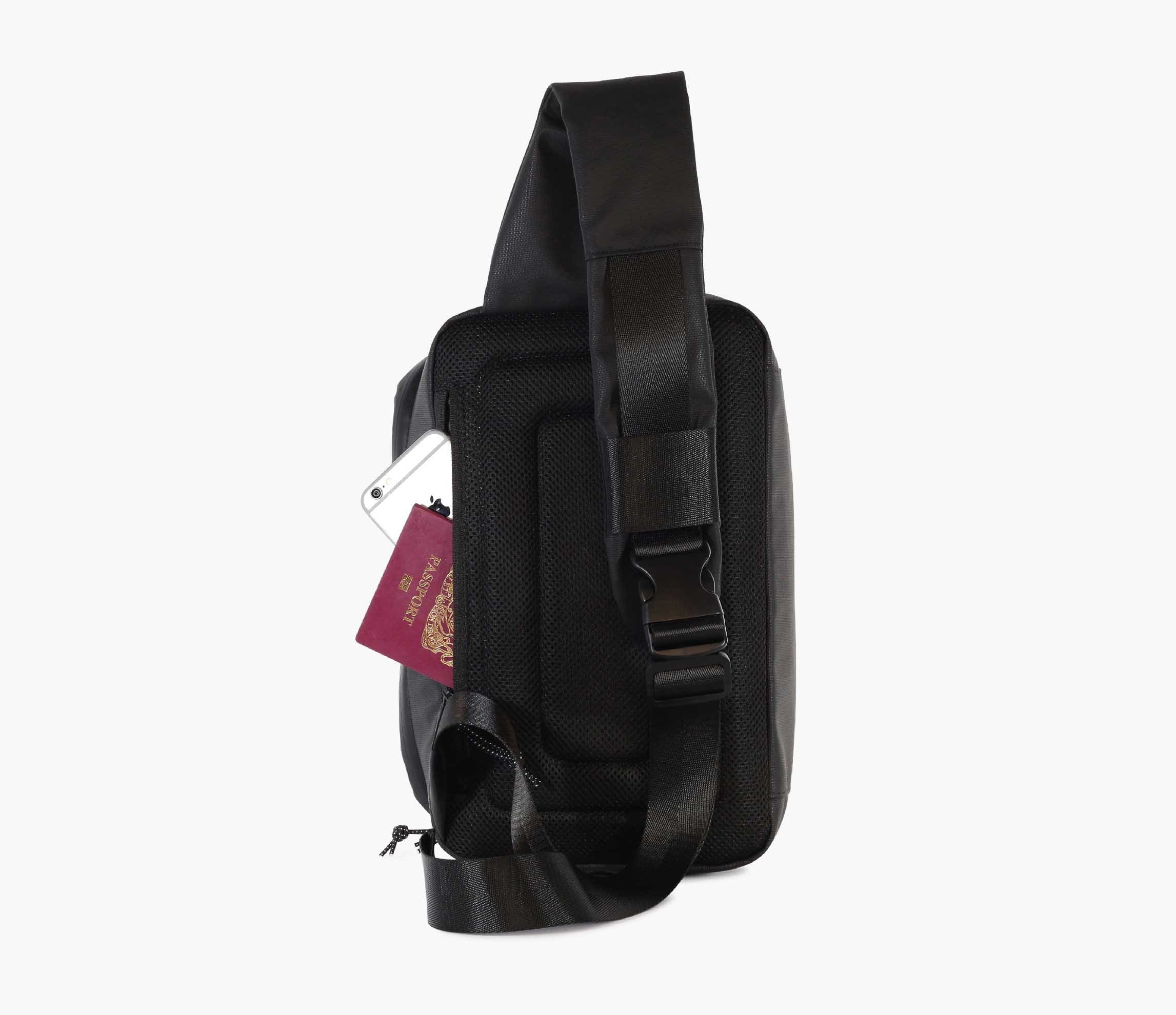 Water-Resistant Large Black Cross Body Bag